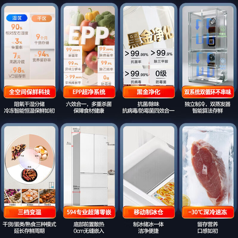 海尔冰箱2026新款云溪503L全空间双系统双循环超薄零嵌入式 3874.2元 - 86线报