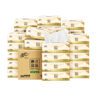 清风棉柔原木抽纸4层80抽24包 18.35元 - 86线报 清风棉柔原木抽纸4层80抽24包 18.35元 - 86线报