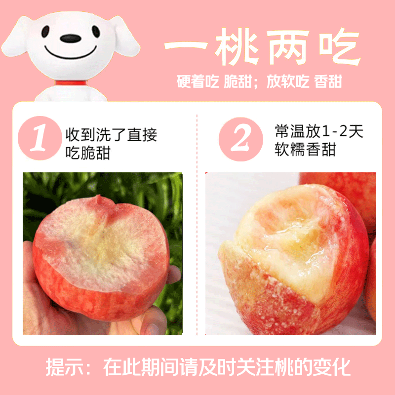 京觅云南鹰嘴甜桃子4.5kg装单果重150-250g新鲜水果 14.9元 - 线报酷