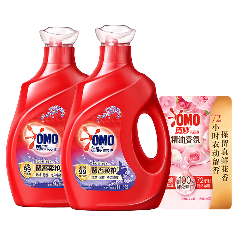 奥妙大师香氛洗衣液薰衣草味1.9kg×2瓶+400g香氛袋共8.4斤 31.51元 - 86线报 奥妙大师香氛洗衣液薰衣草味1.9kg×2瓶+400g香氛袋共8.4斤 31.51元 - 86线报