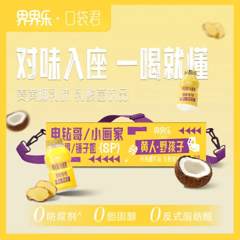 Jelley Brown 口袋君乳酸菌乳品 姜黄椰乳味益生菌儿童奶 100ml*16瓶 13.81元 图片 2