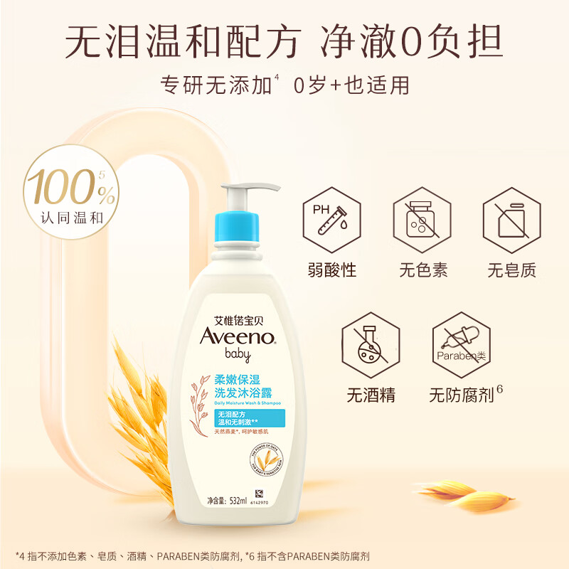 艾惟诺儿童洗发沐浴二合一532ml 49.15元 - 86线报
