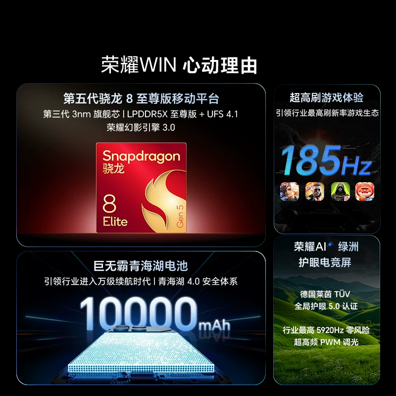 荣耀WIN 5G手机第五代骁龙8至尊版12+512 2756.34元 - 86线报