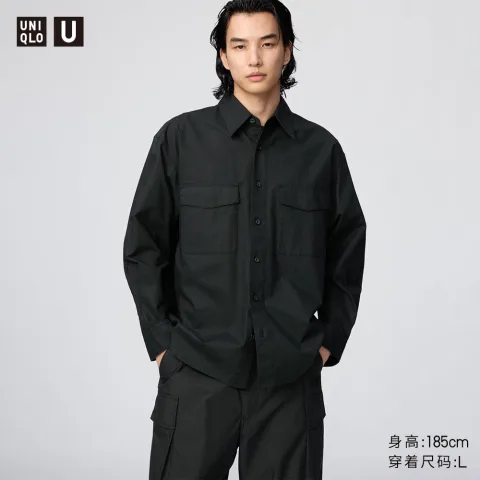 优衣库 男女工装宽松衬衫 UQ484136000 94元