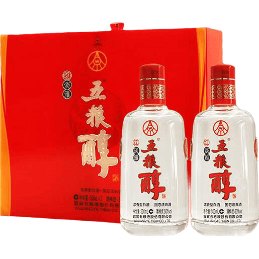 五粮液五粮醇红淡雅50°浓香型500ml×2 75元 - 美泡泡
