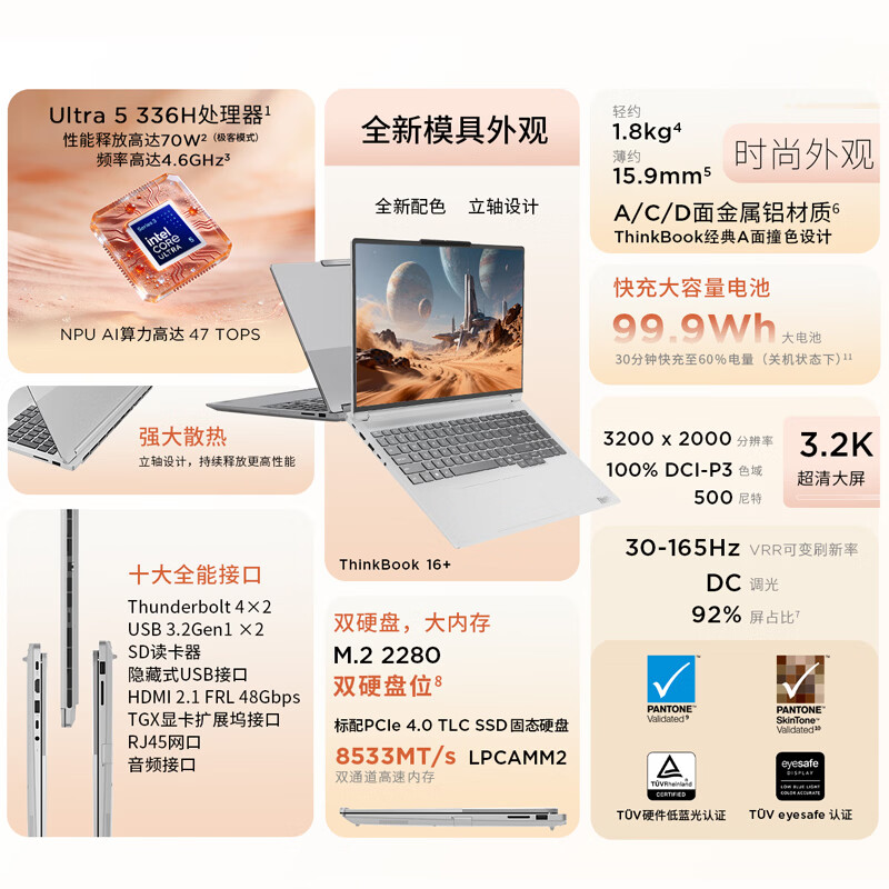 ThinkPad 联想 ThinkBook 16+ Ultra 5 336H 16GB+1TB - 86线报