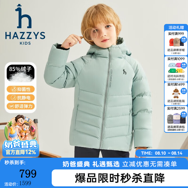 哈吉斯男童抑菌羽绒服 698.21元 - 86线报