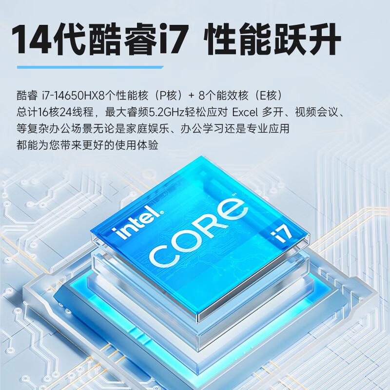 和谐号14代酷睿i7-14650HX台式电脑主机无线WiFi 2974元 - 86线报
