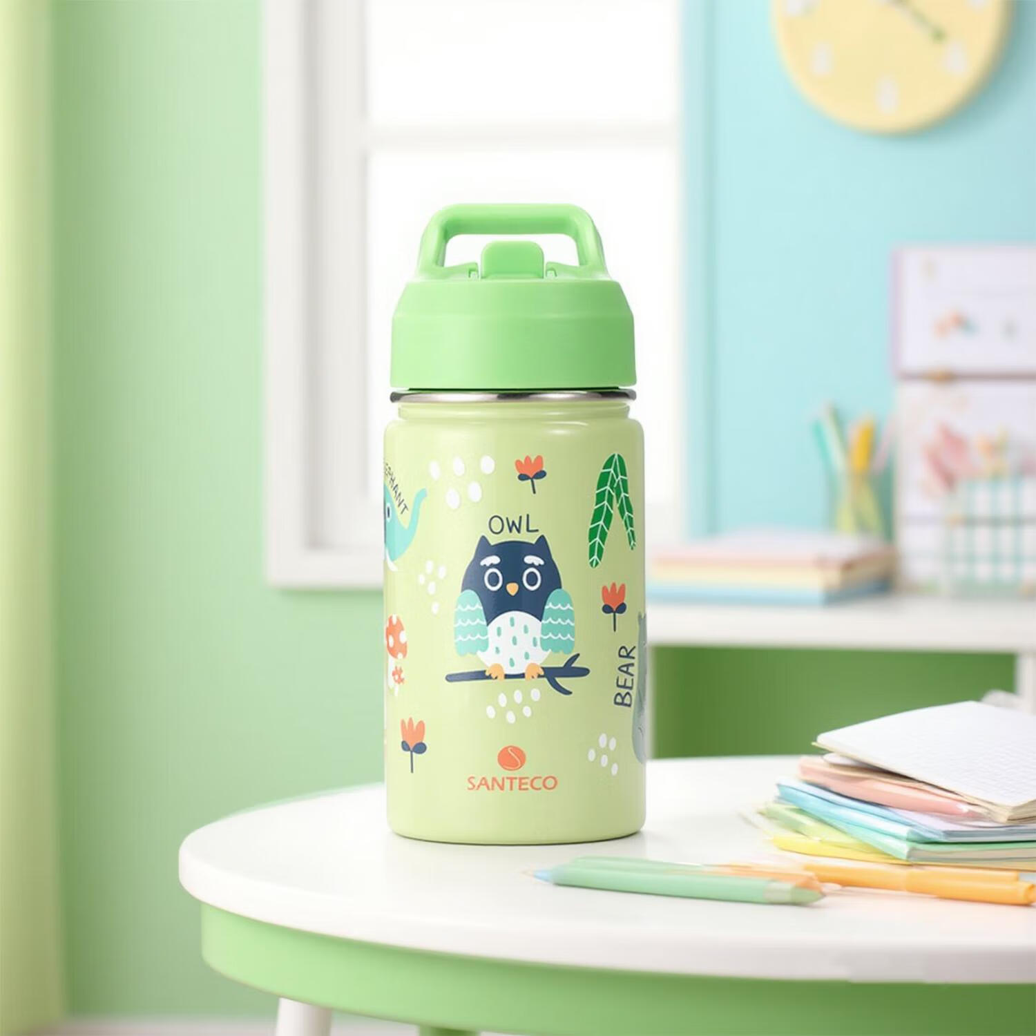 SANTECO圣迪谷儿童保温杯不锈钢直饮吸管式350ml 17元 - 86线报