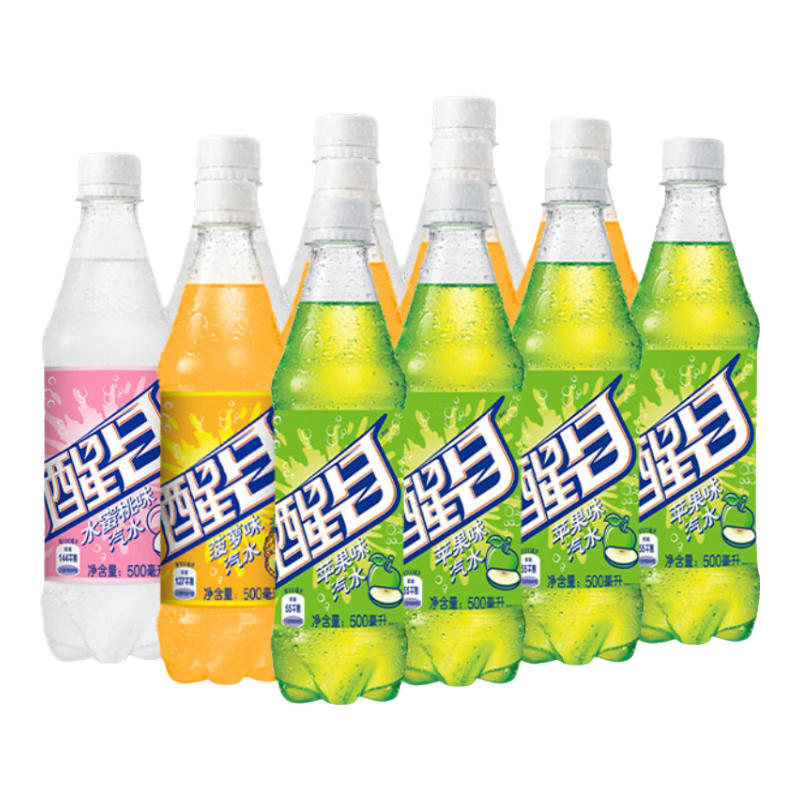 可口可乐醒目碳酸果味饮料500ml*12瓶苹果+蜜桃+菠萝 22.9元 - 线报酷