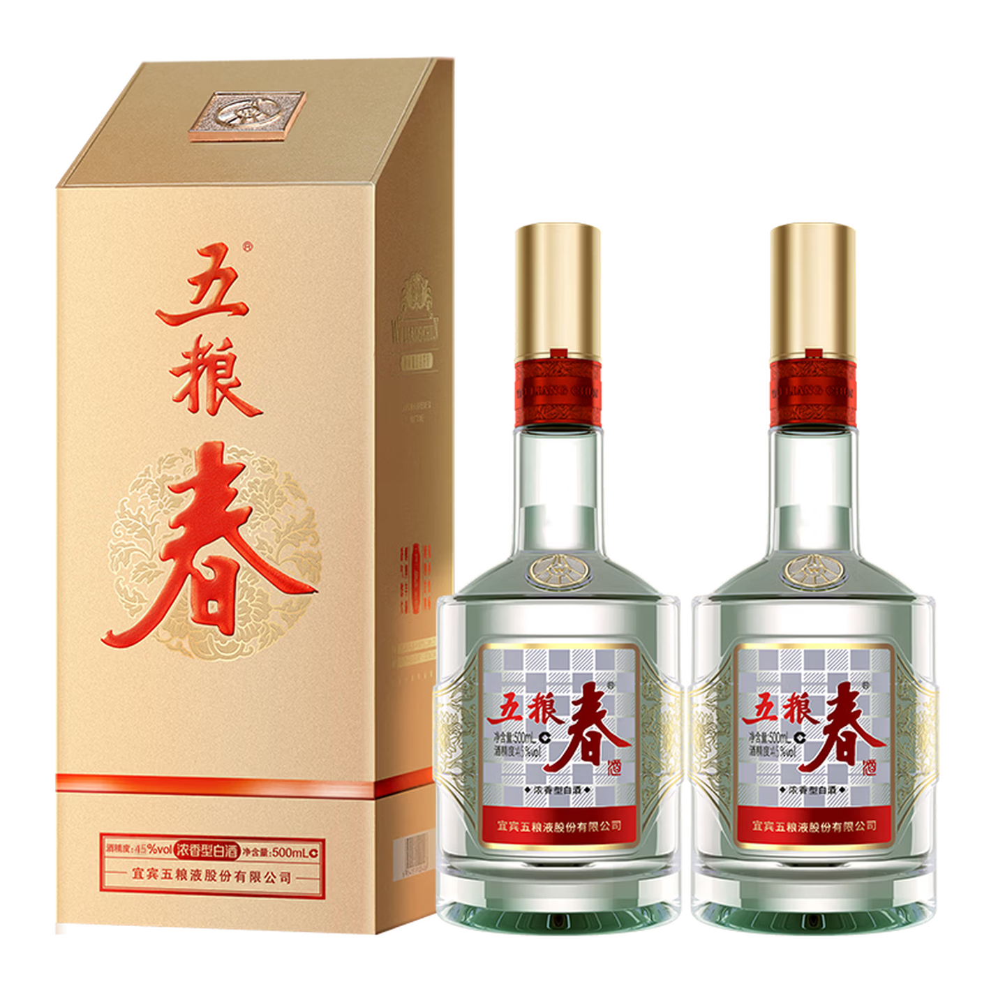 五粮春第二代45度500ml*2瓶带礼袋 339.5元 - 线报酷