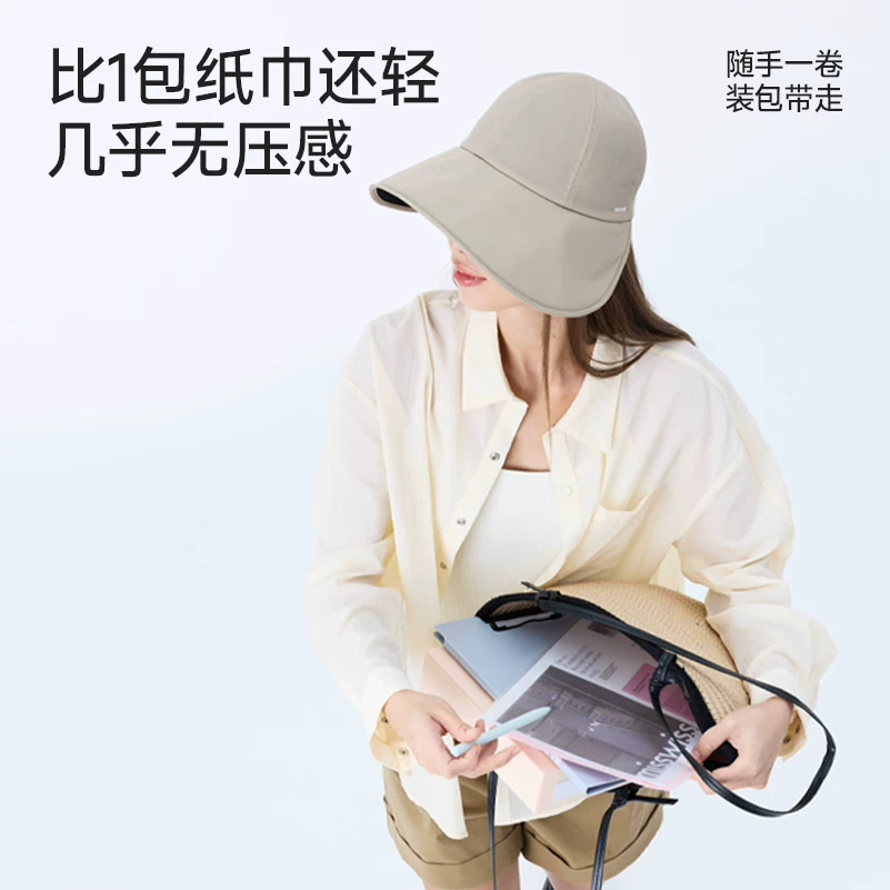 MISSWISS渔夫帽丝绒黑胶防晒帽户外防紫外线遮阳帽子B 46.33元 - 线报酷