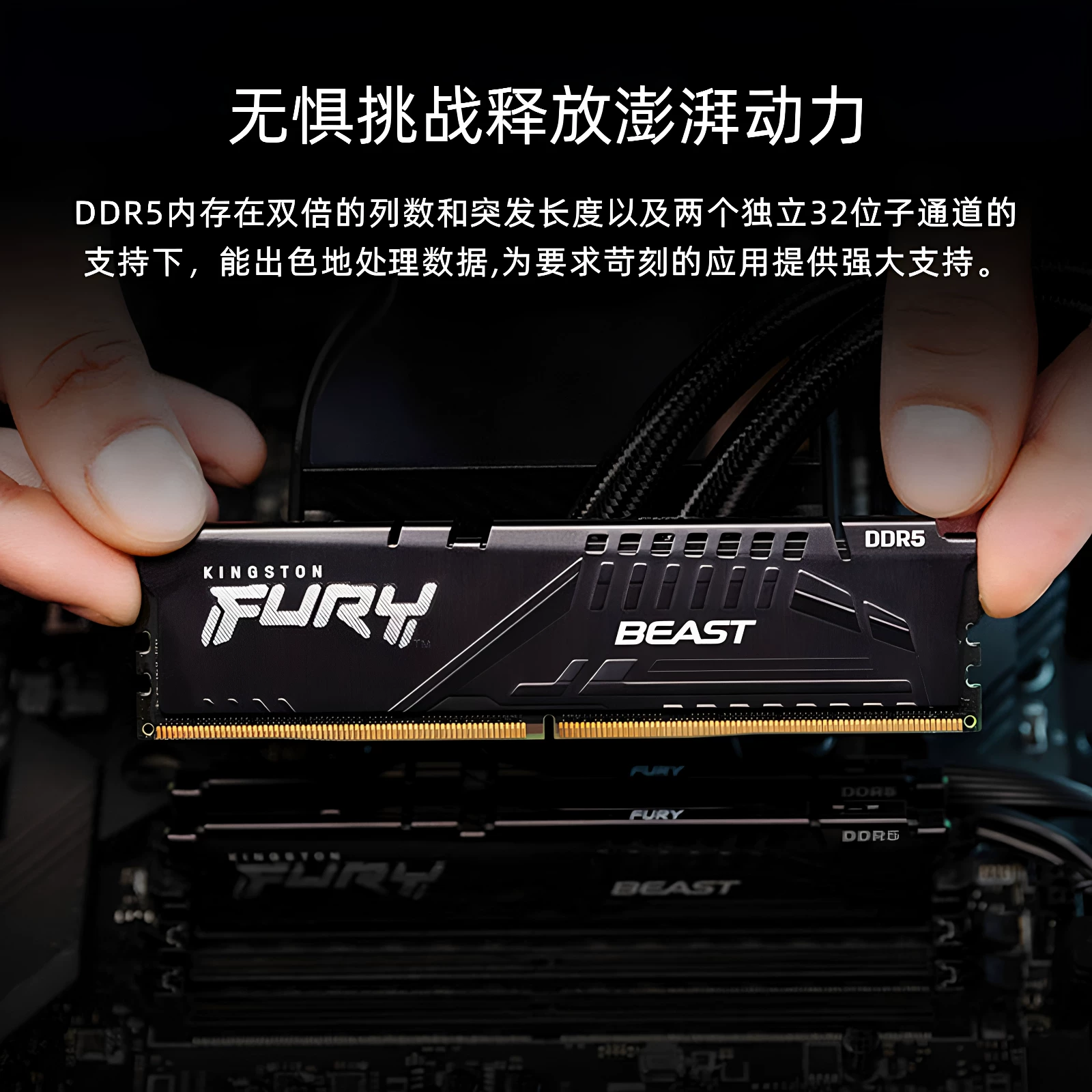 金士顿Fury系列野兽Beast DDR5 4800MHz台式机内存马甲条 1749元 - 86线报