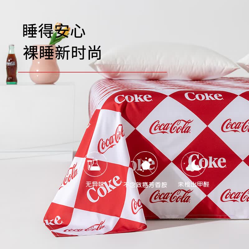 可口可乐亲肤磨毛加厚床单乐享滋味160cm*230cm 9.9元 - 86线报