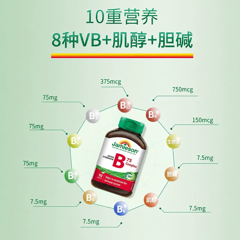 Jamieson进口维生素B族胆碱肌醇复合B成人90粒 50.22元 - 线报酷