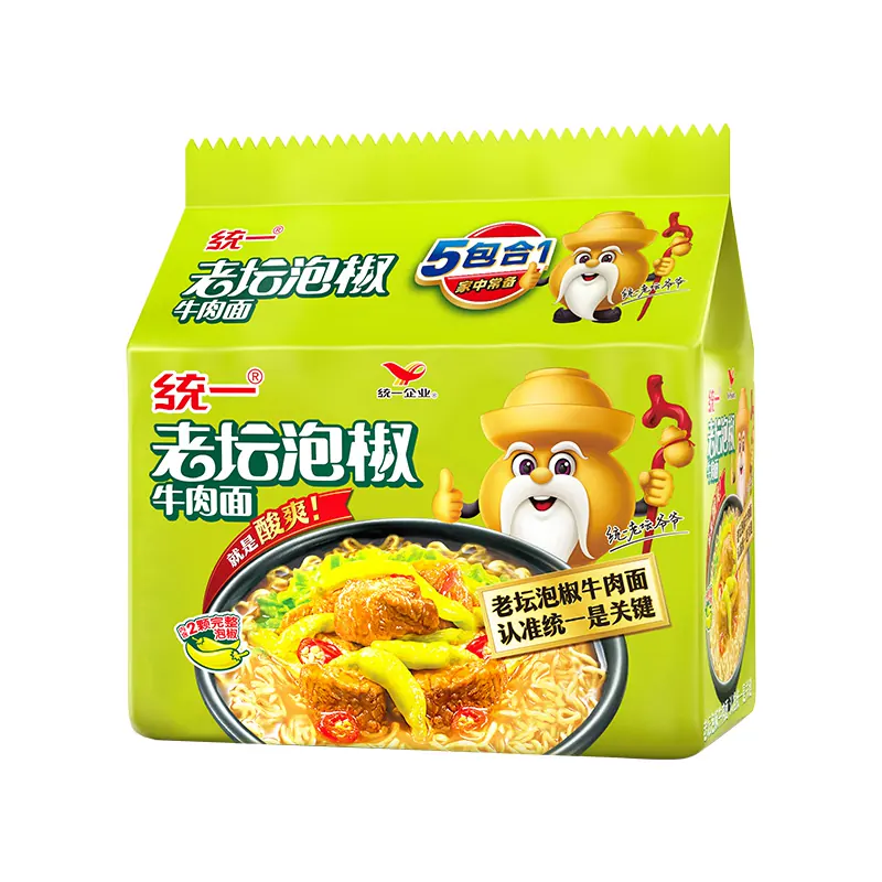 统一老坛泡椒牛肉面104g*5袋 3.68元 - 线报酷