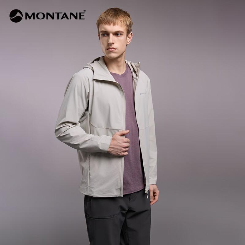 MONTANE ARION HOODIE薄软壳连帽外套男 防风防泼水 户外耐磨透气 云峰灰 L - 线报酷