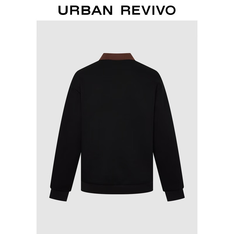 UR男装撞色Polo领马球衫黑色S 59.5元 - 86线报