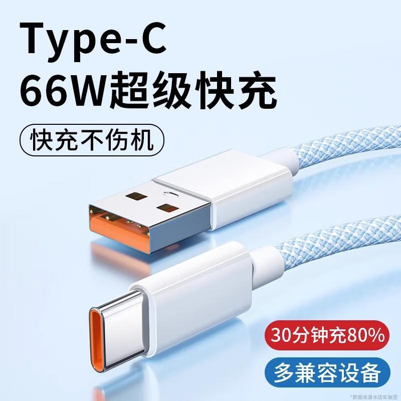 66W TYPE-C 编织数据线需买2件买二送一 5.3元 - 86线报