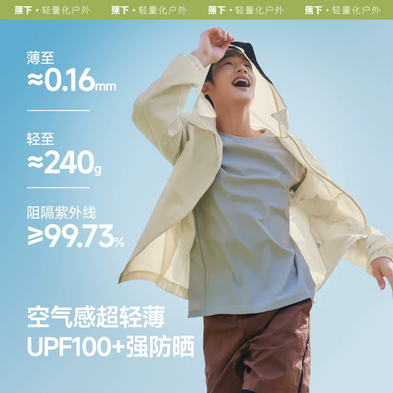 蕉下轻薄速干防风男士夹克 79.2元 - 86线报