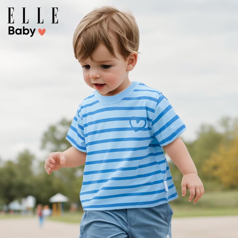 ELLE BABY爆款氨纶棉柔软透气凉感吸汗条纹T恤2件 14.49元 - 86线报 ELLE BABY爆款氨纶棉柔软透气凉感吸汗条纹T恤2件 14.49元 - 86线报