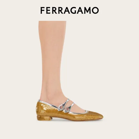 Salvatore Ferragamo FERRAGAMO菲拉格慕女士水晶玻璃装饰玛丽珍鞋 5880元 图片 1