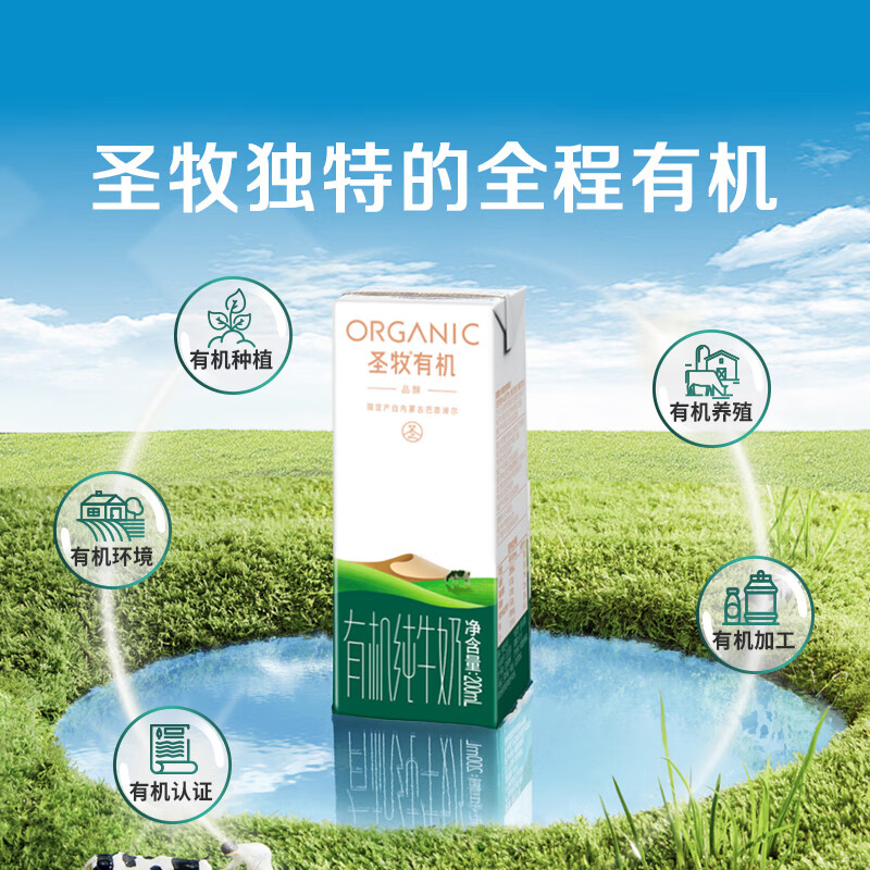 圣牧有机纯牛奶品醇200ml*24盒家庭装早餐伴侣全程有机可追溯 44.75元 - 86线报
