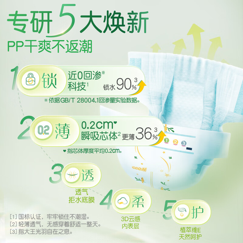 大王环贴式婴儿纸尿裤光羽自在之息系列环贴XL26片*4件 34.74元 - 86线报
