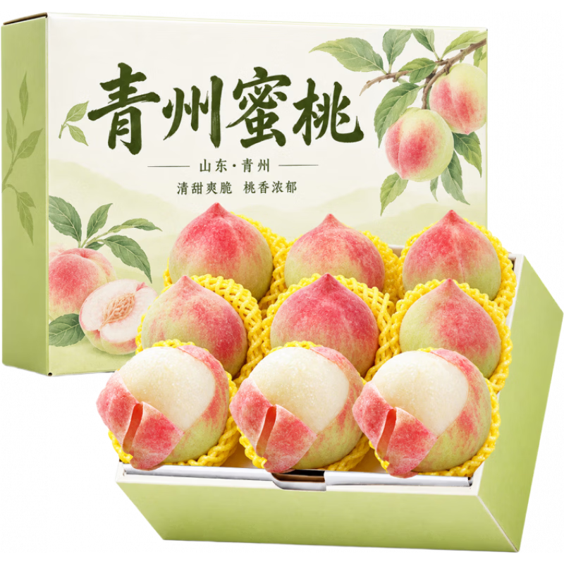 三萌青州蜜桃脆甜当季水果5斤甄选装净重4.5斤 15.8元 - 86线报 三萌青州蜜桃脆甜当季水果5斤甄选装净重4.5斤 15.8元 - 86线报