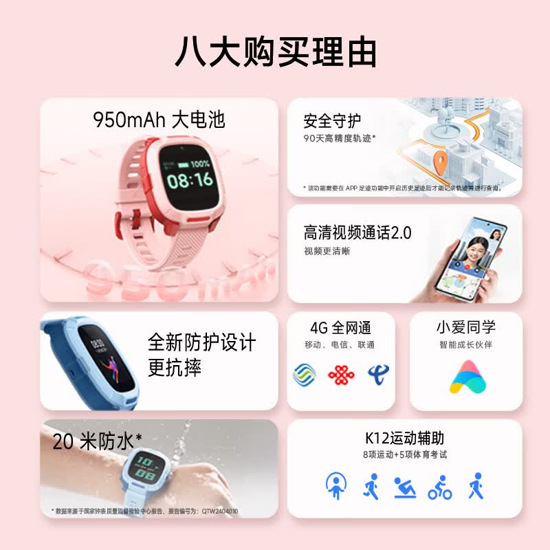 小米7A 4G米兔儿童电话手表蓝色 261.15元 - 86线报