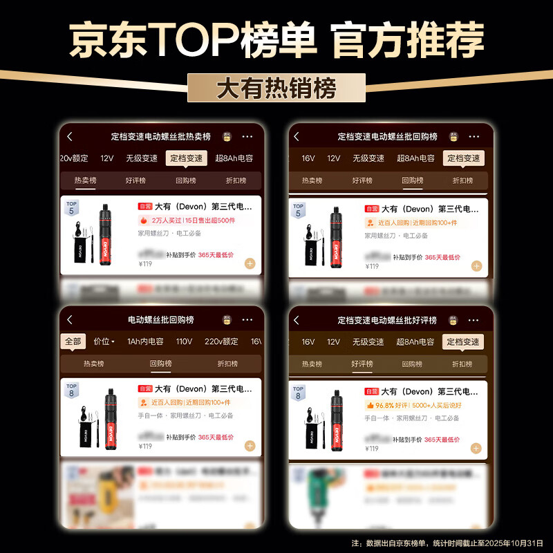 大有5612-Li-4电动螺丝批套装特工款 88.05元 - 86线报