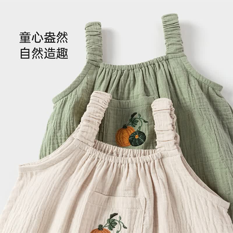 Babylove婴幼儿连体衣夏季薄款纯棉透气纱布无袖吊带哈衣爬服可爱青玉绿66cm需买2件 - 86线报