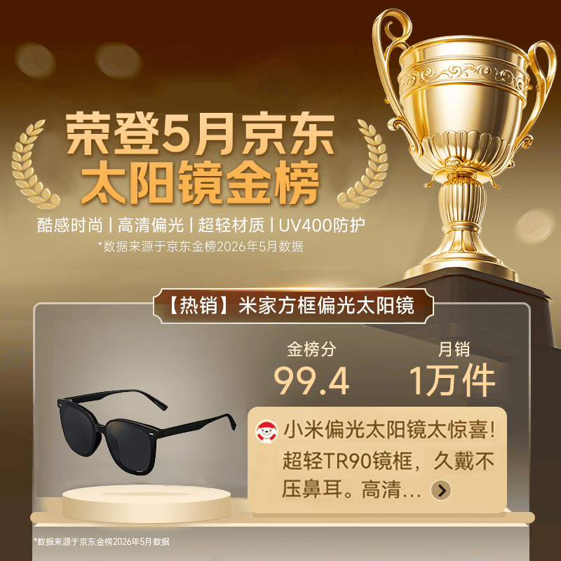 米家MJTA02LM中性偏光太阳镜曜石黑65mm 84元 - 86线报
