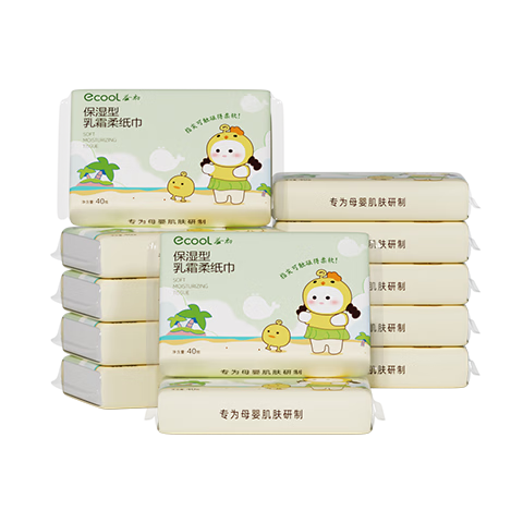益初婴儿柔纸巾乳霜纸3层40抽×12包 5.9元 - 86线报