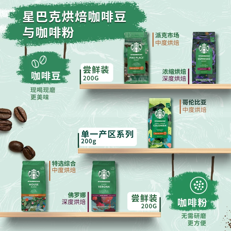 星巴克 意式进口咖啡豆200g 券后34.58元 满3减3元 - 86线报
