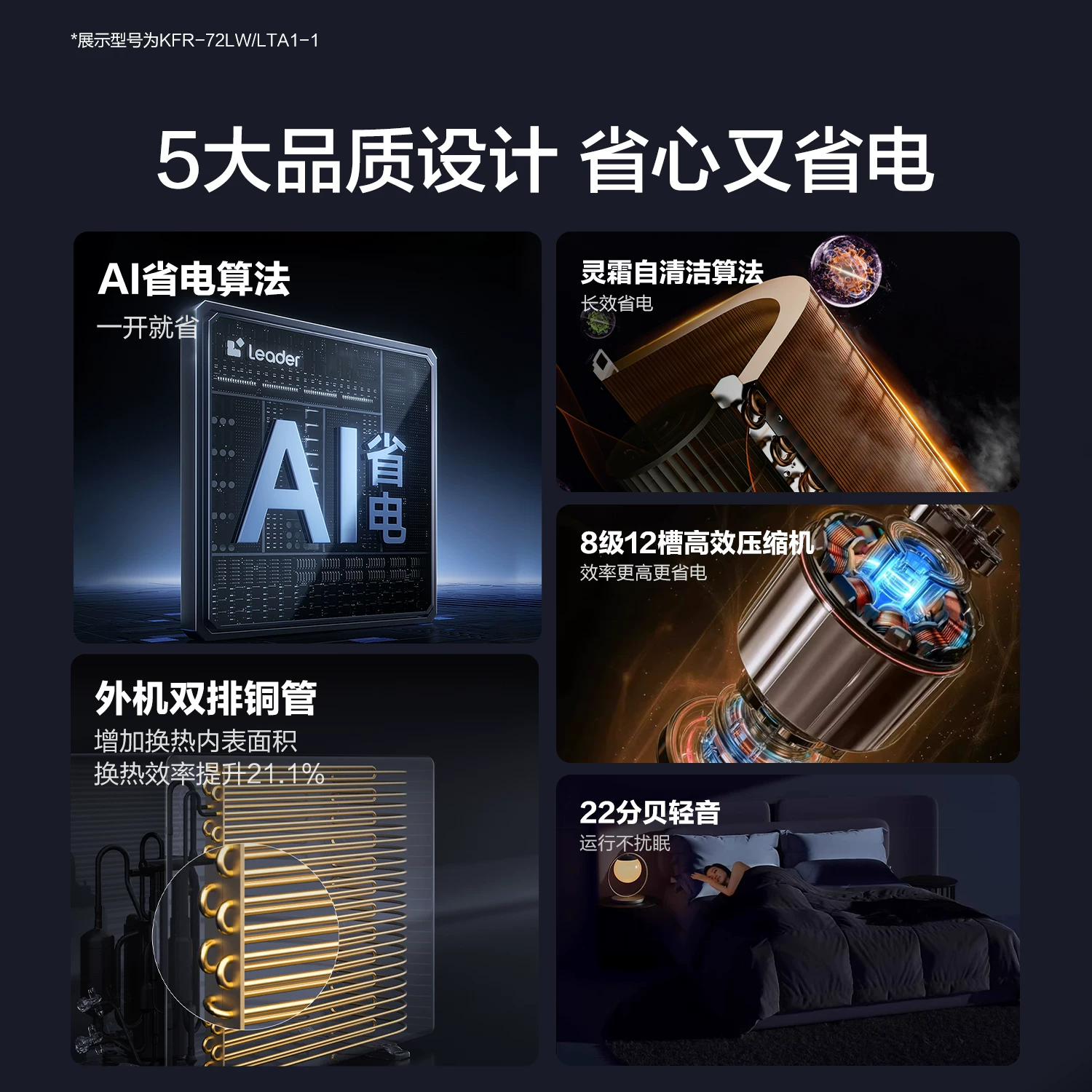 Leader KFR-72LW/LTA1-1超一级能效变频冷暖3匹立柜式空调 3999元 - 线报酷
