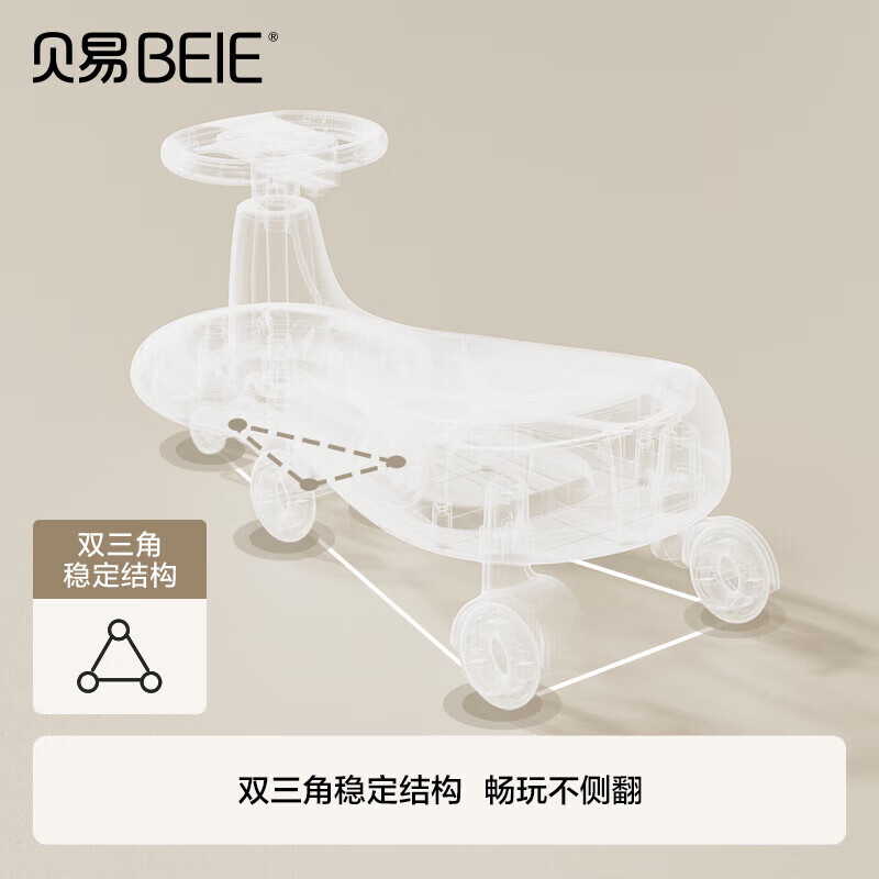 B.E皇室扭扭车儿童车1-3岁溜溜车男女宝宝摇摇车防侧翻摇摆车婴儿车典藏幸运星云母粉 268元 - 86线报
