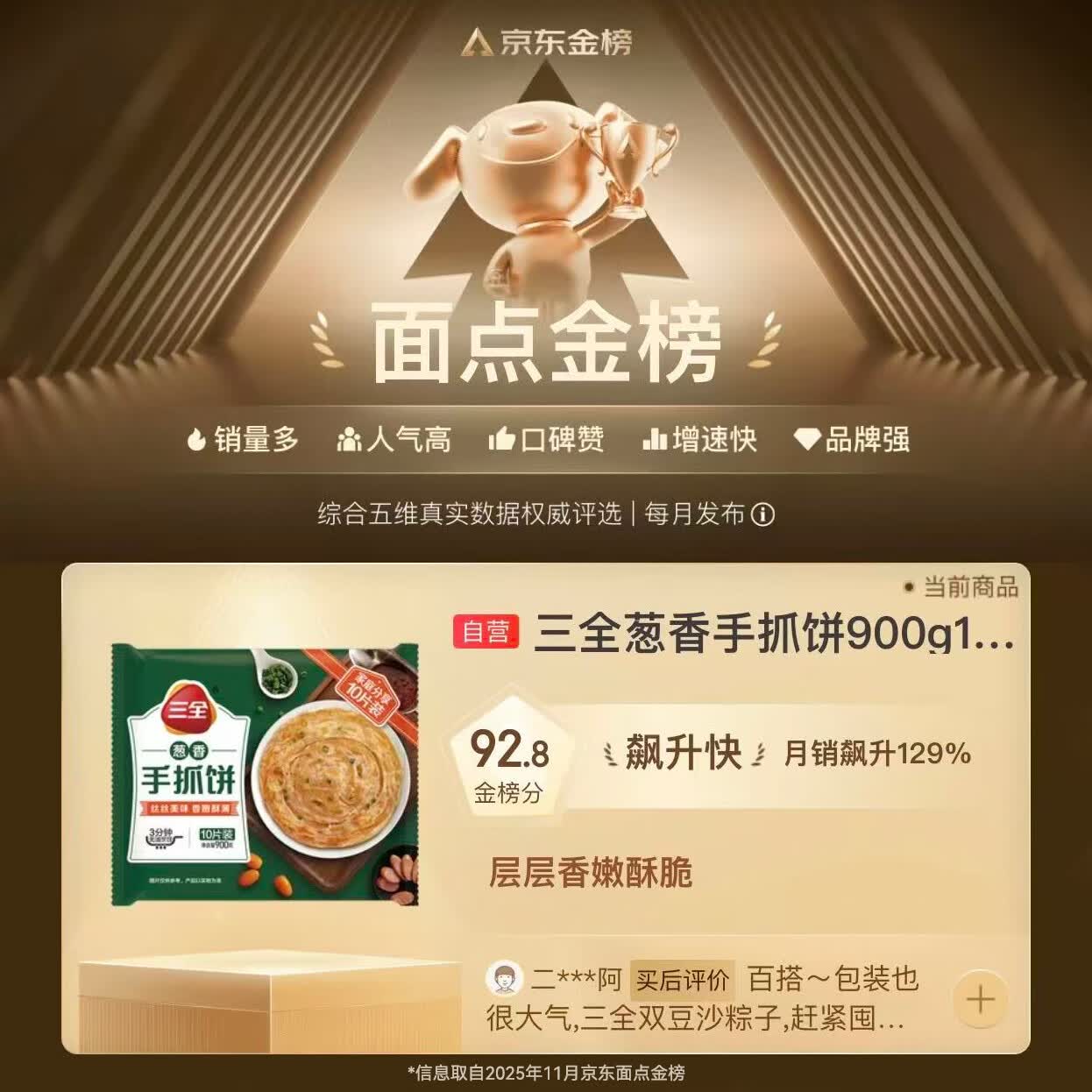 三全葱香手抓饼台湾风味320g 8.41元 - 86线报