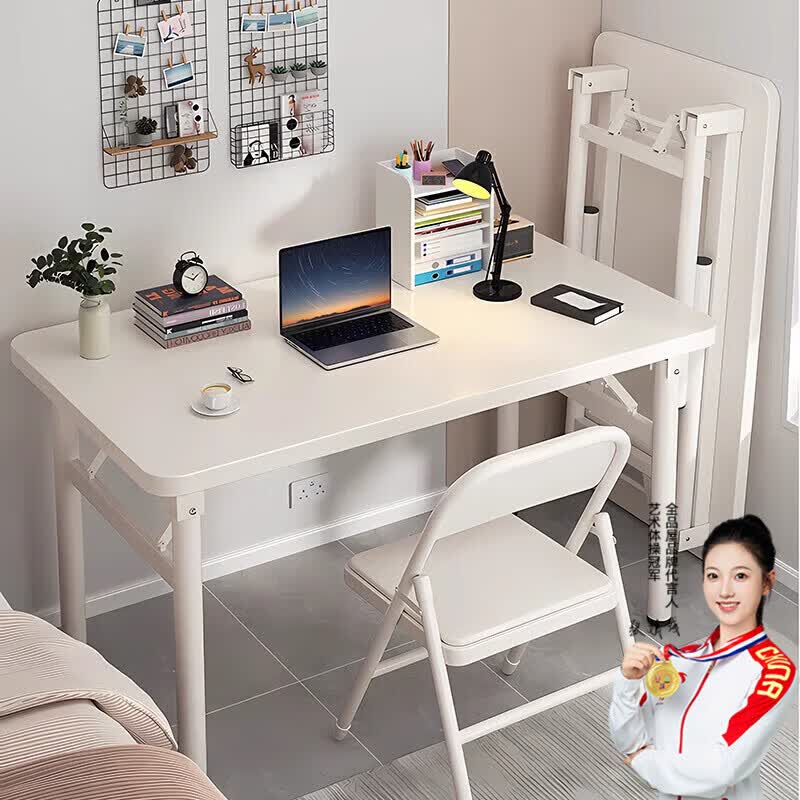 全品屋可折叠书桌电脑桌台式长条桌卧室简易写字学习桌子办公桌长80CM*宽40CM*74CM - 86线报