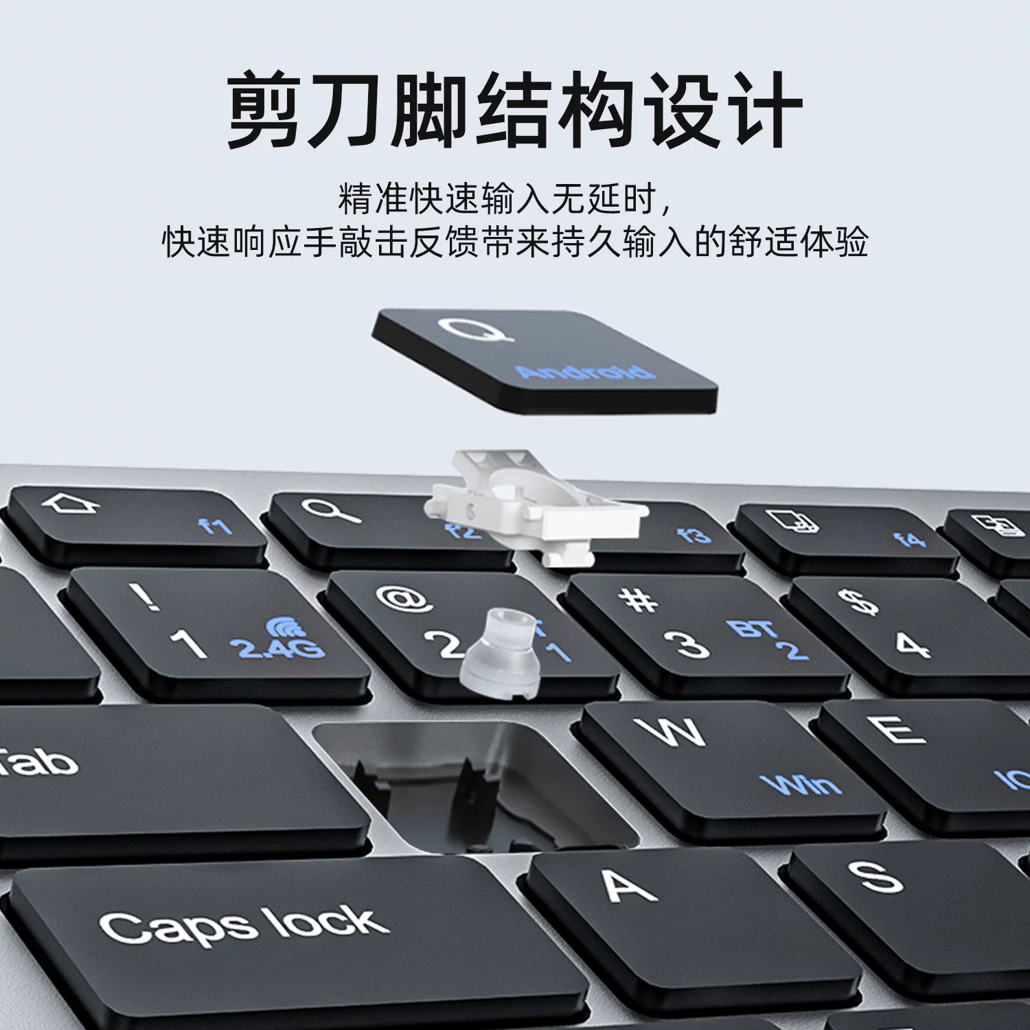 方正蓝牙无线键盘78键钛金灰超薄款2.4G+蓝牙三模连接 59元 - 线报酷