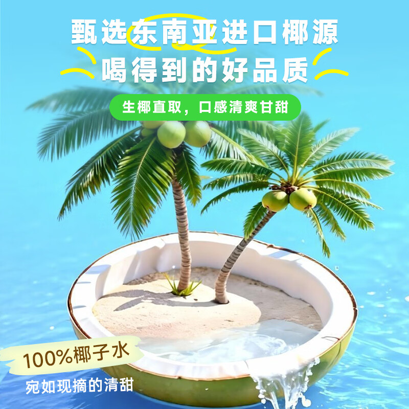 轻上牛牛100%椰子水椰汁100%椰子水400ml*6瓶 16.9元 - 86线报