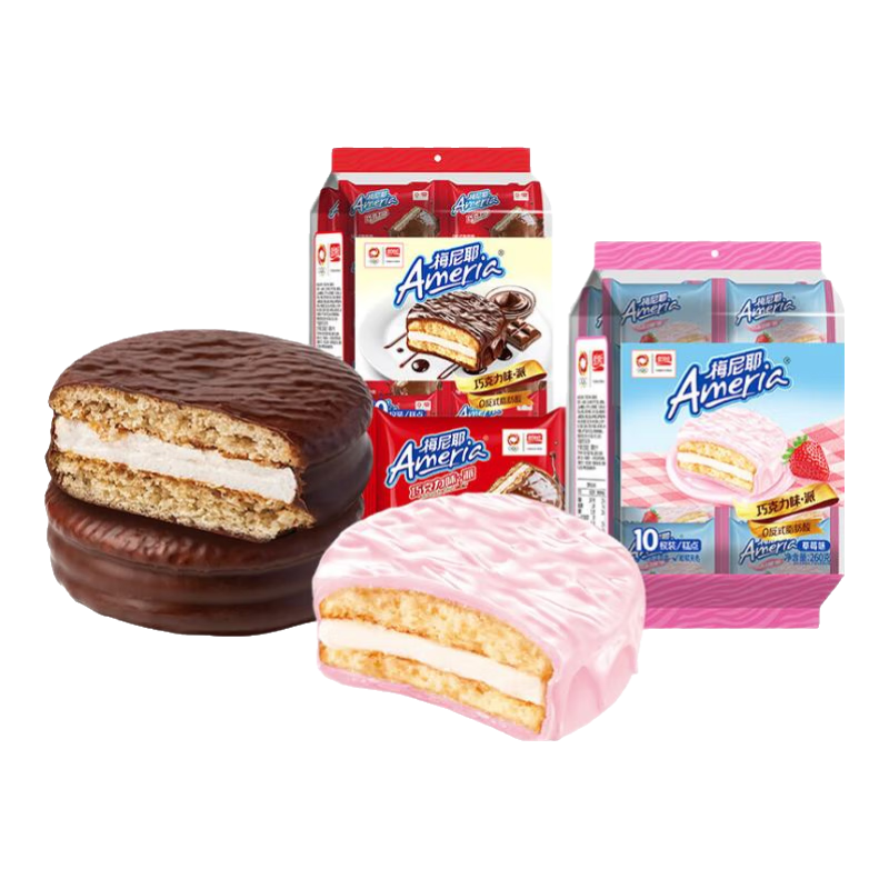 盼盼梅尼耶巧克力味+草莓味派20枚约480g 12.8元 - 86线报