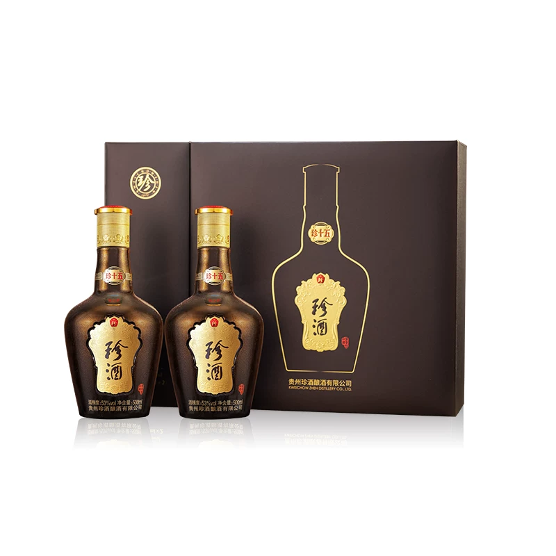 珍酒贵州珍酒珍十五珍藏53度纯粮酱香型送礼白酒500ml*2瓶 510元 - 86线报
