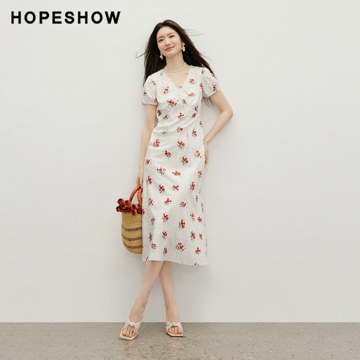 红袖周也同款红袖碎花裙女装花卉蕾丝花边系带连衣裙 242.85元 - 86线报