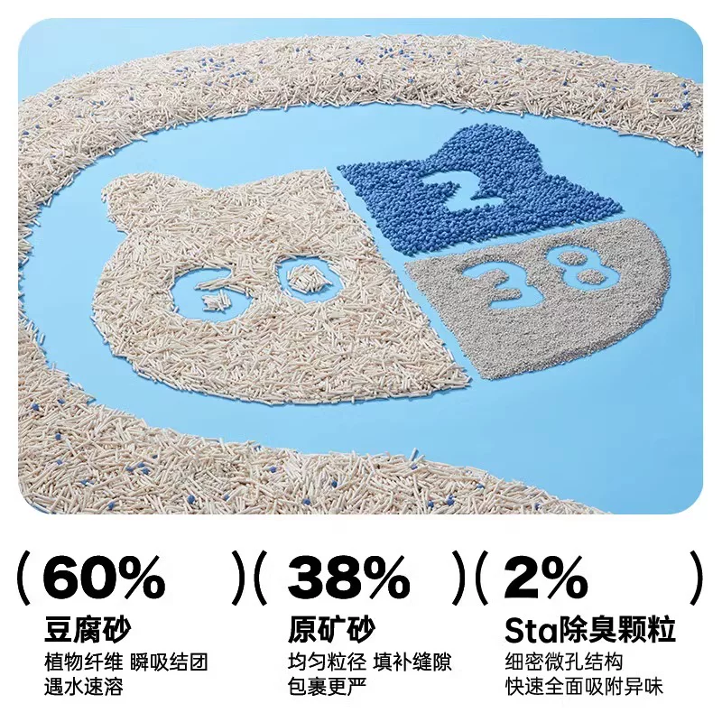 囧宝豆腐混合猫砂低尘环保除臭细颗粒豆腐砂可冲厕所2.5kg 58.23元 - 86线报 囧宝豆腐混合猫砂低尘环保除臭细颗粒豆腐砂可冲厕所2.5kg 58.23元 - 86线报