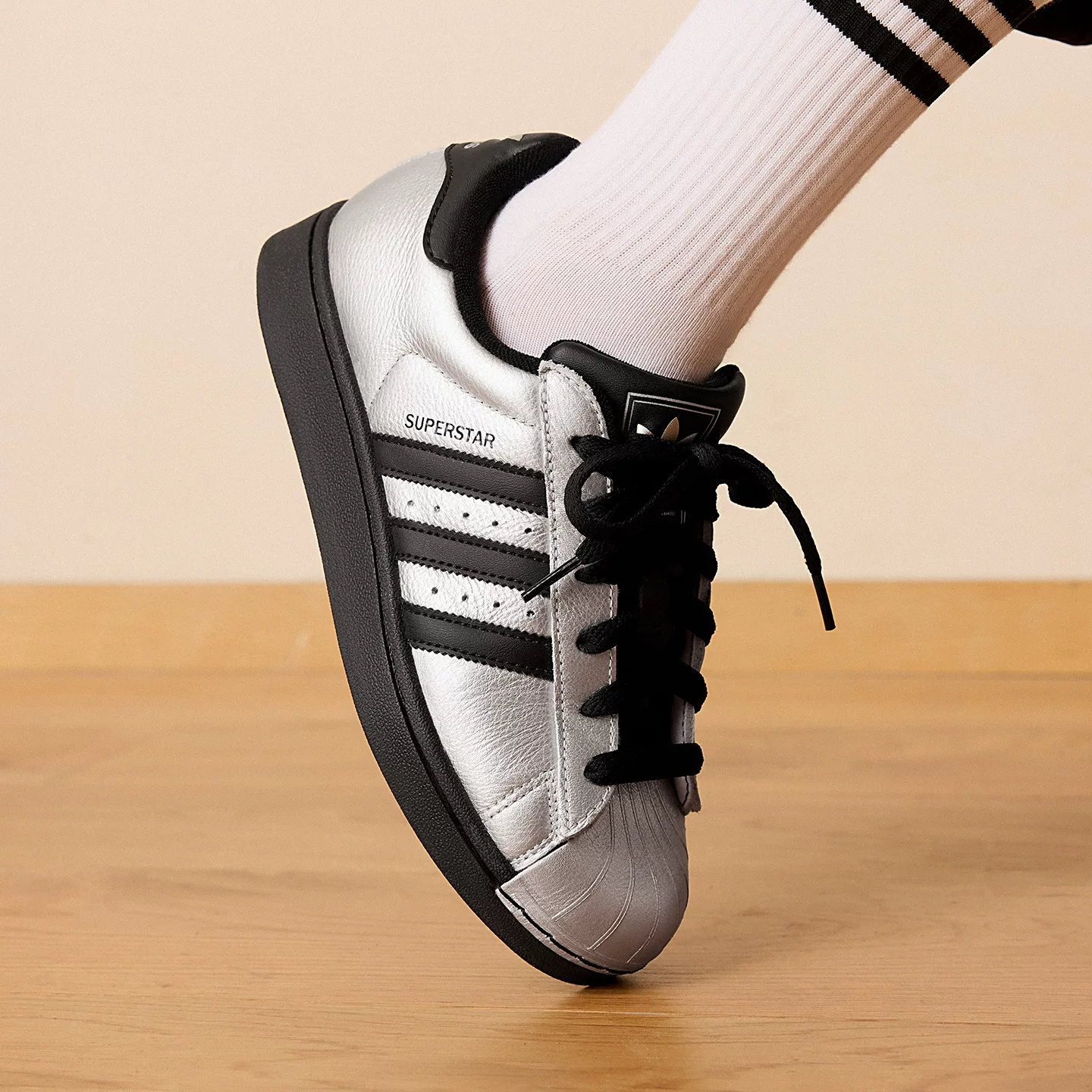 adidas SUPERSTAR II复古金属色皮面贝壳头板鞋男女adidas阿迪达斯三叶草 - 线报酷