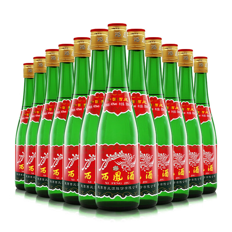 西凤酒绿瓶裸瓶省外版45度500ml*12瓶整箱装凤香型白酒 359.39元 - 86线报