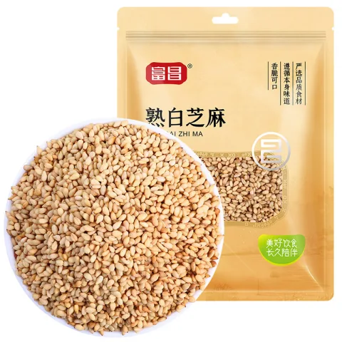 富昌 熟白芝麻100g 炒熟芝麻粒低温炒制 券后1.8元 图片 2