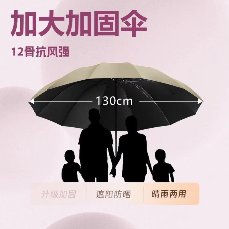 梧桐米12骨加大加厚晴雨两用伞直径130CM 22.9元 - 86线报 梧桐米12骨加大加厚晴雨两用伞直径130CM 22.9元 - 86线报