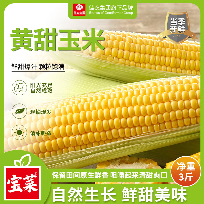佳农山东带皮新鲜水果玉米3-4根净重3斤 7.9元 - 86线报 佳农山东带皮新鲜水果玉米3-4根净重3斤 7.9元 - 86线报